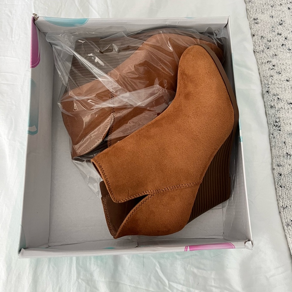 Brown Suede Ankle Booties